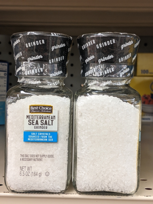 Mediterranean Sea Salt Grinder Glass Bottle  Best Choice 6.5oz Each