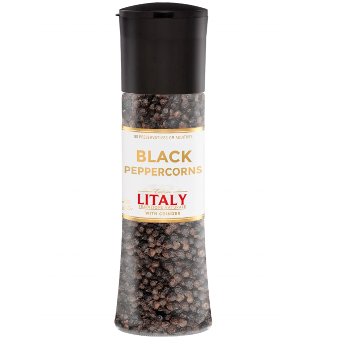 Litaly Black Peppercorns with Grinder 5.8oz