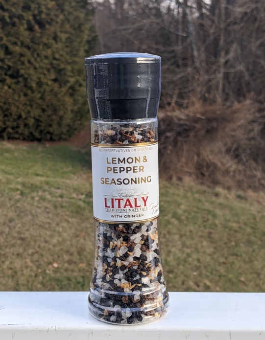 Litaly Lemon and Pepper Seasoning with Built-In Grinder 7.76oz