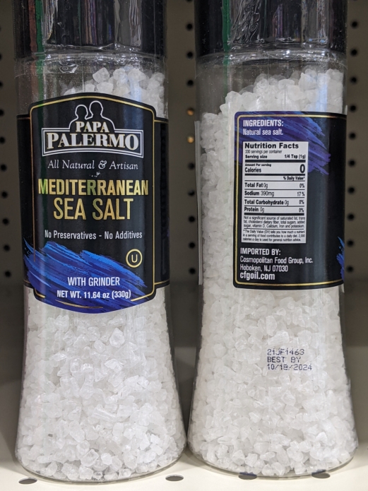 PAPA Palermo Mediterranean Sea Salt with Grinder 11.64oz Each