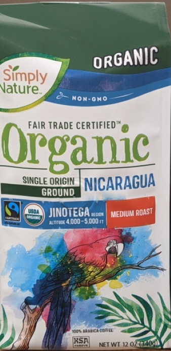 Simply Nature Fair Trade Organic Nicaragua Ground Coffee 12oz